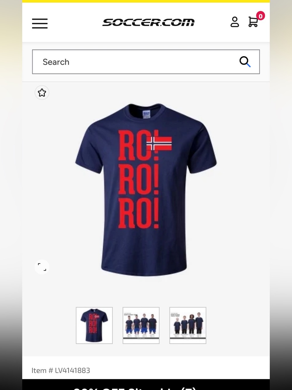 New in package Norway National Soccer Team Ro Ro Ro Navy TShirt size M